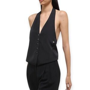 Helmut Lang Black Halter Vest